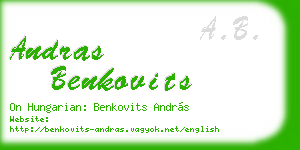 andras benkovits business card
